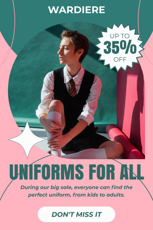 Sleva na všechny školní uniformy Pinterest Šablona návrhu