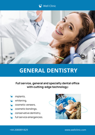 Dental Services Offer Poster 28x40in Design Template