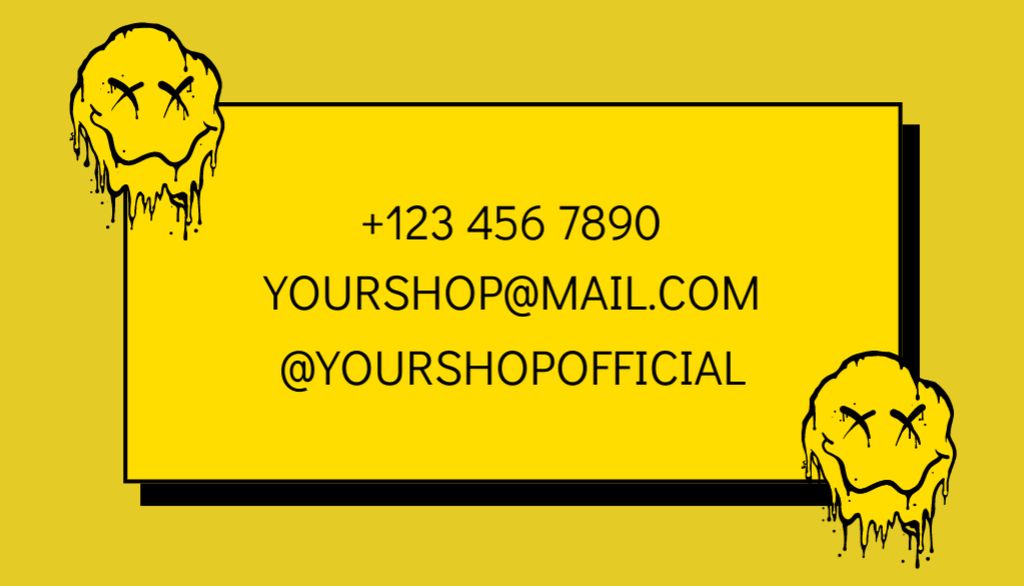 Good Vibes Message on Yellow Business Card USデザインテンプレート