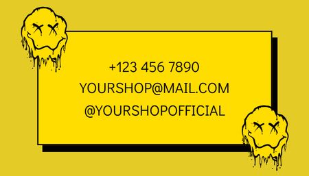 Special Case Use Good Vibes Yellow Business Card US Design Template