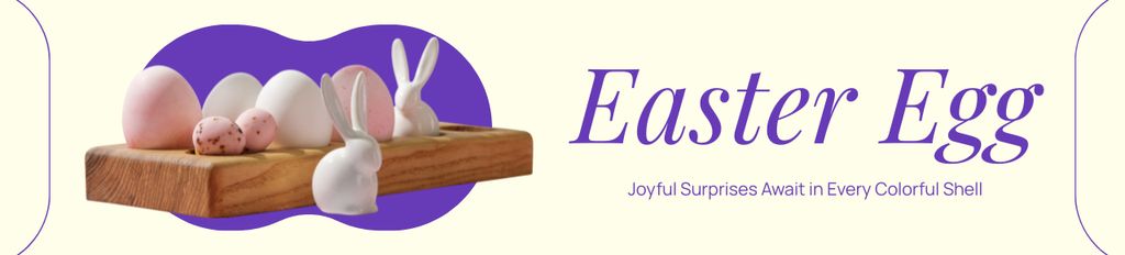 Designvorlage Easter Joyful Surprises Sale Offer with Cute Bunnies für Ebay Store Billboard