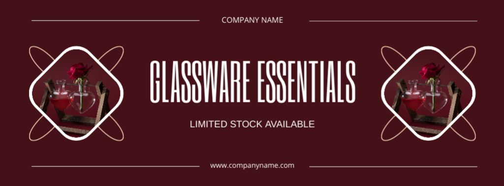 Template di design Limited Glassware Essentials Available Now Facebook cover