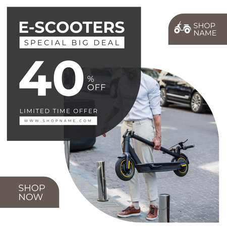 Platilla de diseño E-scooters best offer Instagram