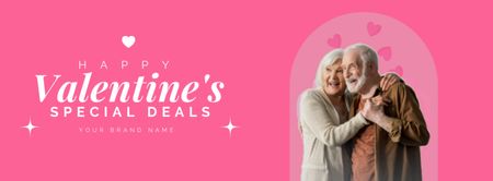 Modèle de visuel Spécial Saint-Valentin pour les couples seniors - Facebook cover