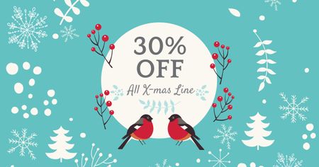 Christmas Holiday Discount Offer Facebook AD Design Template