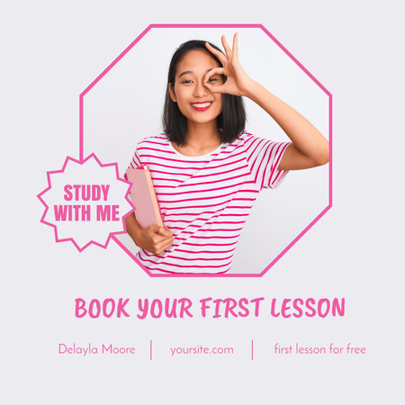 Professional Tutor Services Offer With Booking Animated Post Design Template