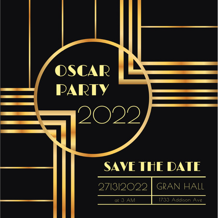 Annual Academy Awards party invitation Instagram AD Design Template