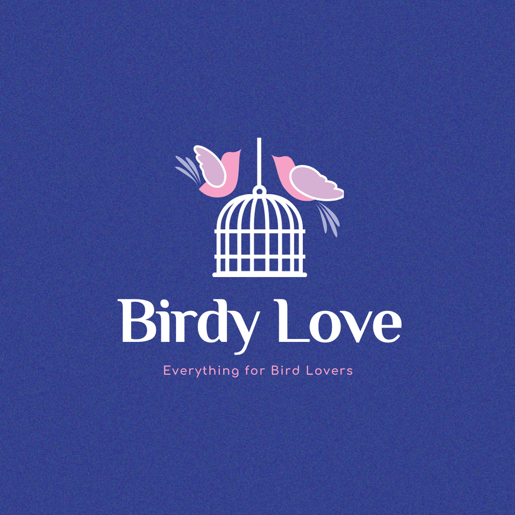 Plantilla de diseño de Birds Store Ad with Cage Logo 1080x1080px 