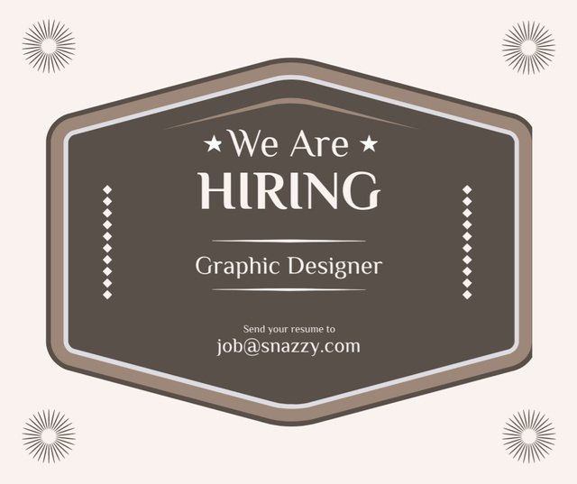 Designvorlage Graphic Designer Vacancy für Facebook