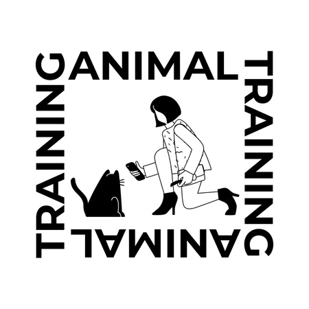 Macskák képzési szolgáltatások Animated Logo tervezősablon