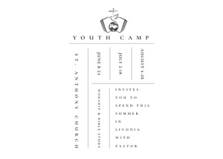 Modèle de visuel Youth religion camp Promotion in white - Postcard