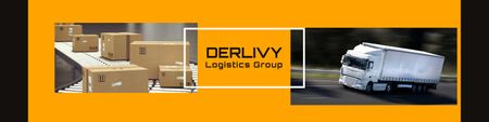 Designvorlage Delivery Logistics Company Ad für LinkedIn Cover