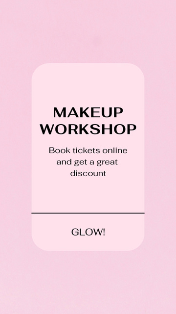Makeup Workshop Announcement with Female Lashes TikTok Video Modelo de Design