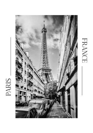 Tour to France Postcard A5 Vertical Design Template