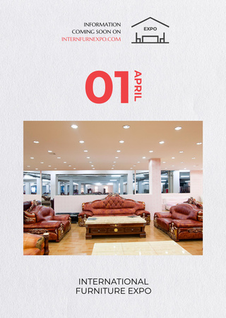 International Furniture Expo Announcement Postcard A6 Vertical Πρότυπο σχεδίασης