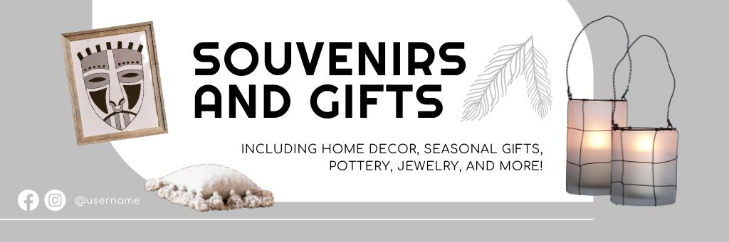 Designvorlage Offer of Winter Souvenirs and Gifts für Email header