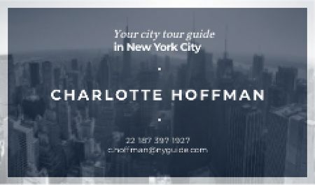 Modèle de visuel City Tour Guide Ad with Skyscrapers in Blue - Business card