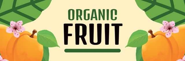 Simple Ad of Tasty Organic Fruits Email header Tasarım Şablonu