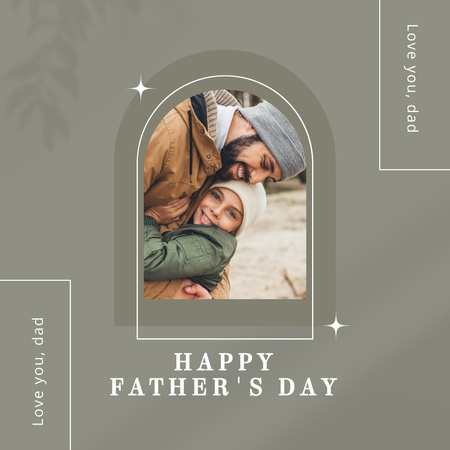 Giving a Hug in Father's Day Instagram Design Template