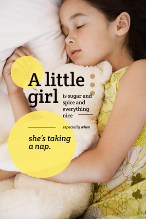 Cute little girl sleeping Pinterest – шаблон для дизайну