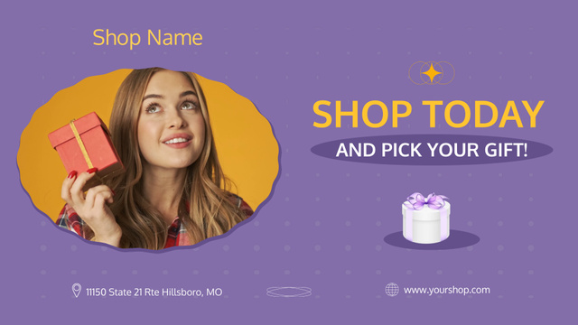 Template di design Offering Presents For Shopping To Client In Purple Full HD video