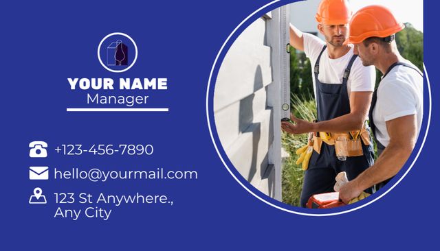 Restoration and Building Services Manager Business Card USデザインテンプレート