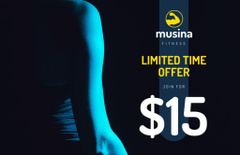 Active Lifestyle Gym Ad with Woman Training with Dumbbell
