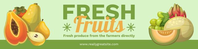 Fresh Fruits from Farm Twitter Design Template