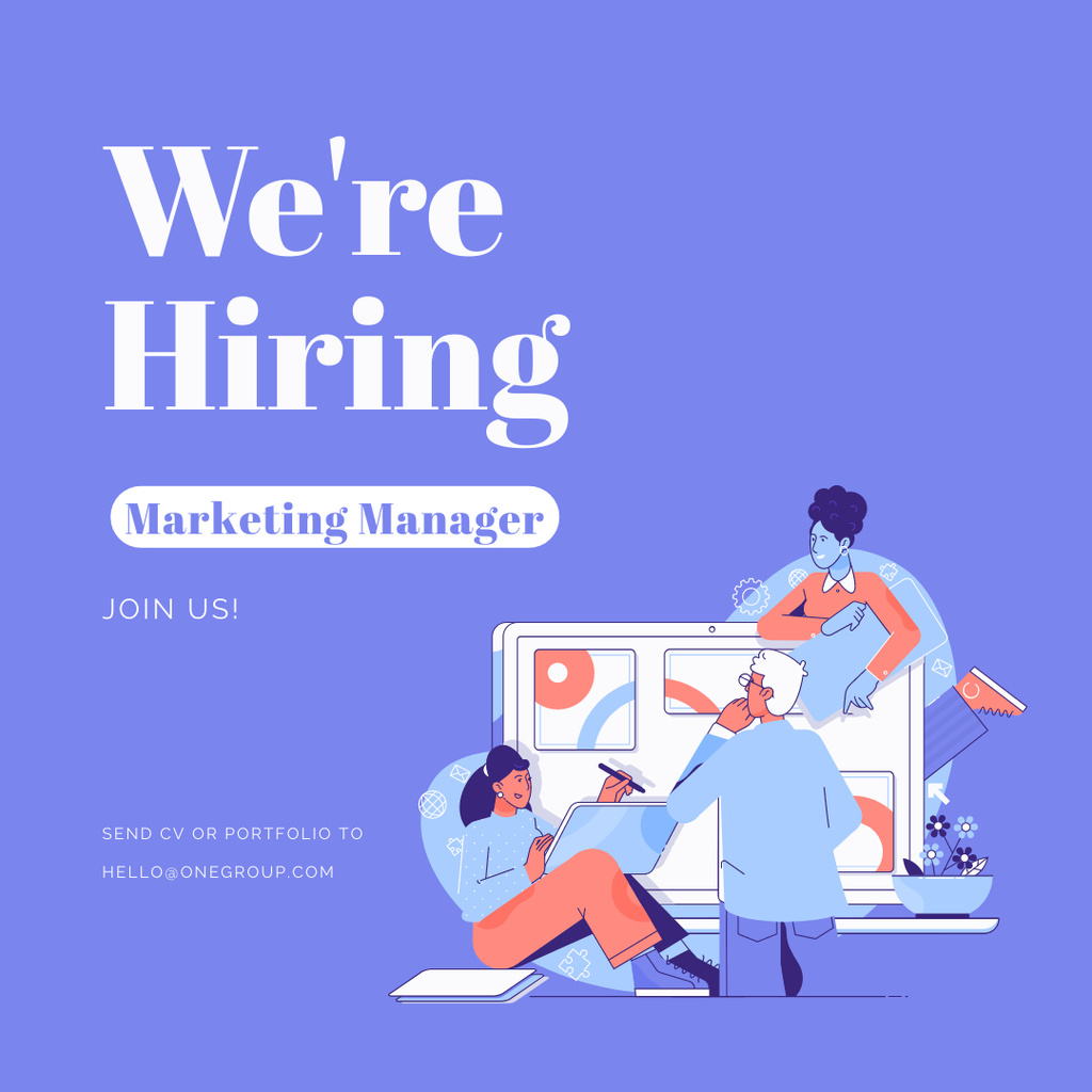Platilla de diseño Marketing executive hiring illustrated Instagram