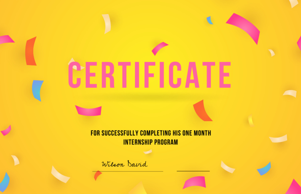 Plantilla de diseño de Internship Program Completing Certificate 5.5x8.5in 