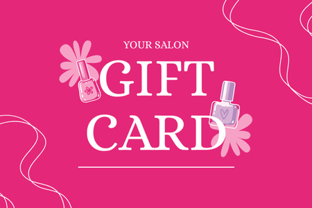 Gift Voucher Offer for Manicure Supplies in Pink Gift Certificate Design Template