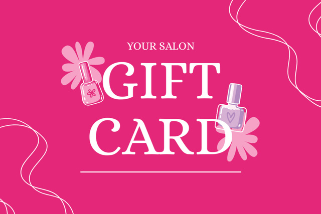 Gift Voucher Offer for Manicure Supplies in Pink Gift Certificate Šablona návrhu