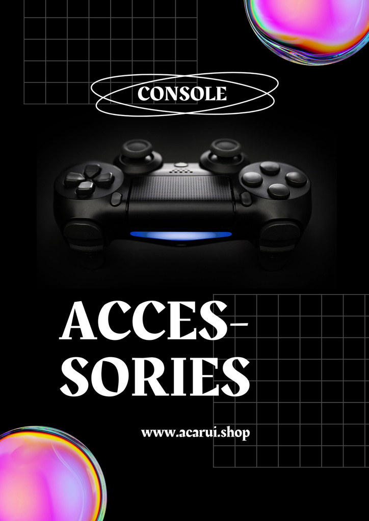 Plantilla de diseño de Modern Gaming Gear Ad with Joystick Poster 