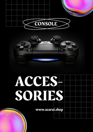 Anúncio de equipamento de jogo moderno com joystick Poster Modelo de Design