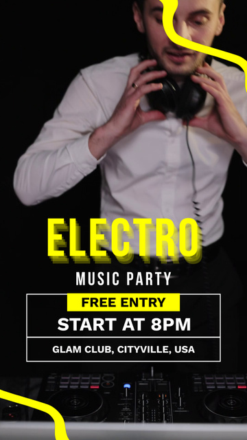 Electronic Music Party TikTok Video Šablona návrhu