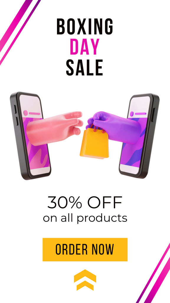 Boxing Day Sale with Modern Smartphones Instagram Story Πρότυπο σχεδίασης