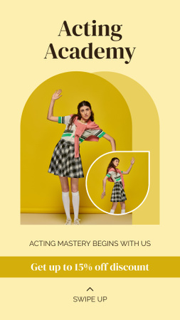 Acting Academy with Artistic Woman Instagram Story Design Template