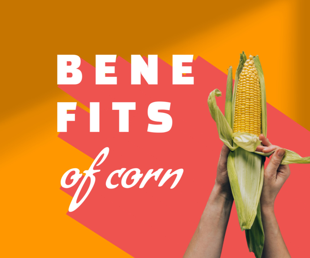 Template di design Fresh Corn in Hands Medium Rectangle