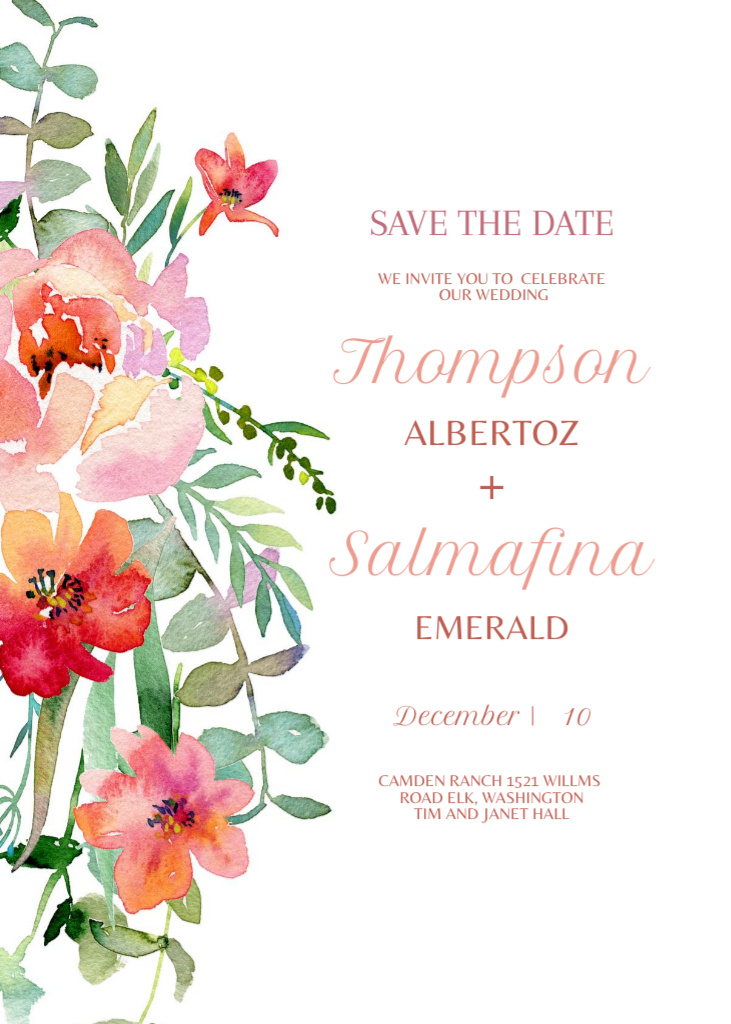 Wedding Announcement at Tim and Janet Hall  Invitation tervezősablon