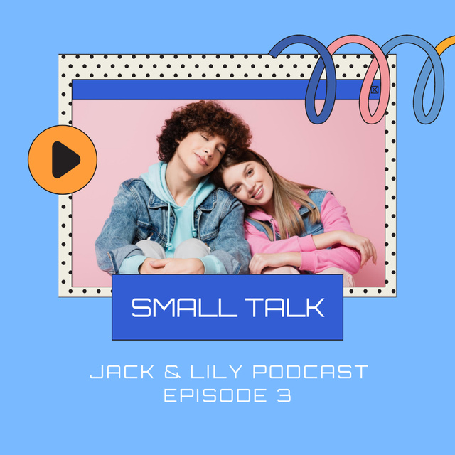 Podcast Announcement with Cute Teenagers Instagram Πρότυπο σχεδίασης