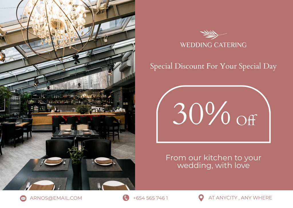 Discount on Wedding Catering Card Tasarım Şablonu