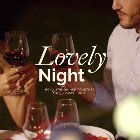 Lovers celebrating Valentine's Day Animated Post Design Template