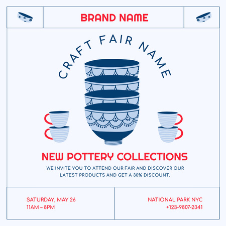 Craft Pottery Collections With Discount Instagram Design Template