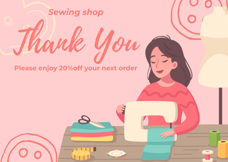 Handmade Sewing Products With Discount Card Design Template