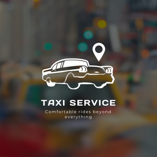 Taxi Service Offer With Urban Traffic Animated Logo Tasarım Şablonu