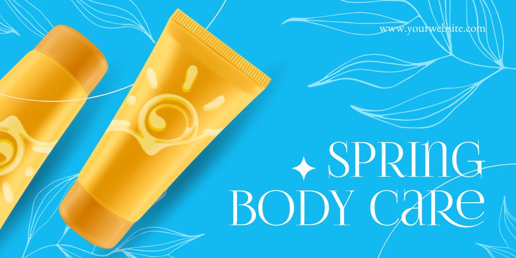 Spring Sale on Body Skin Care Twitter Design Template