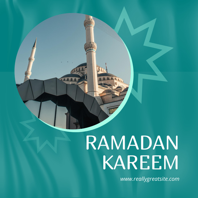 Designvorlage Green Greeting on Month of Ramadan  für Instagram