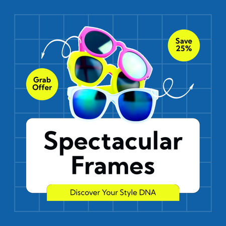 Designvorlage Spektakuläres Brillengestell-Angebot zu Discountpreisen für Instagram
