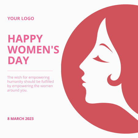 Plantilla de diseño de Día internacional de la mujer con ilustración de cara de mujer Instagram 