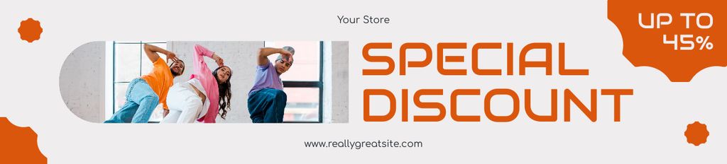 Designvorlage Special Discount on Choreography Classes with People in Studio für Ebay Store Billboard